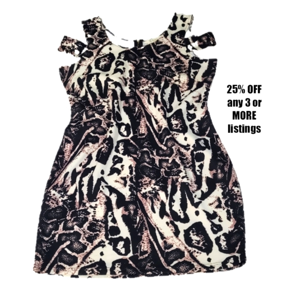 Cocktail Plus Size XXL Nicki Minaj Snakeskin Print Shoulder Bodycon Satin Slip
